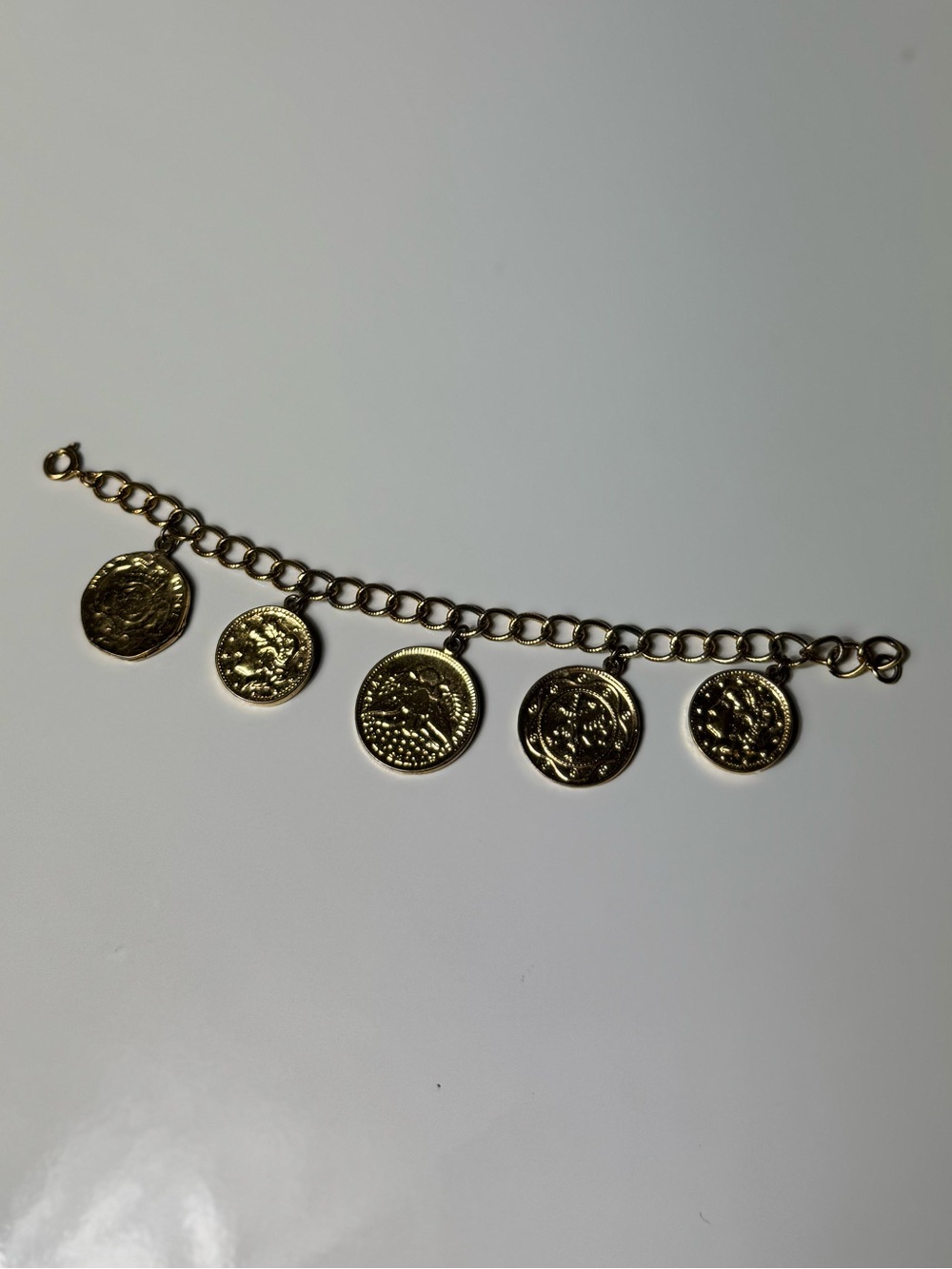 Gold Coin Charm Link Bracelet - Women Jewelry - Picture 9 of 13